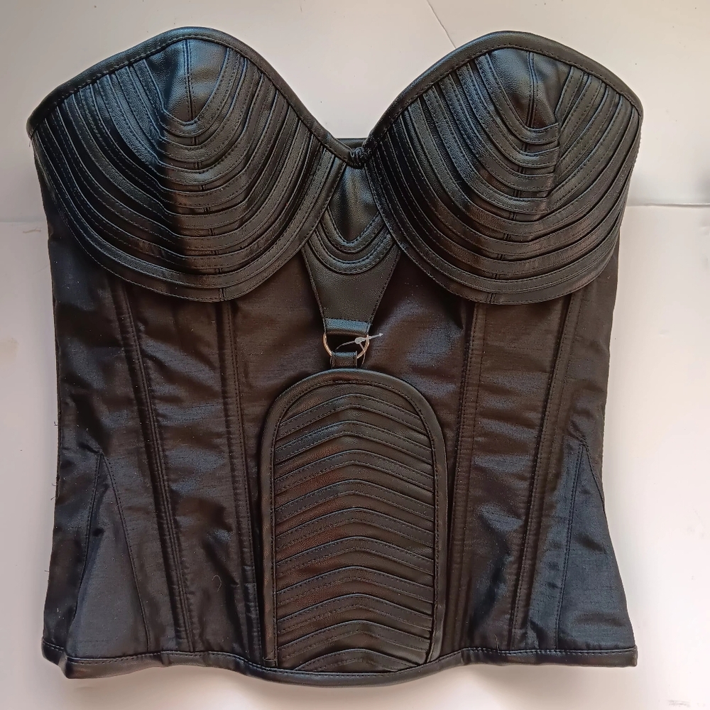 Leather and fabric corset